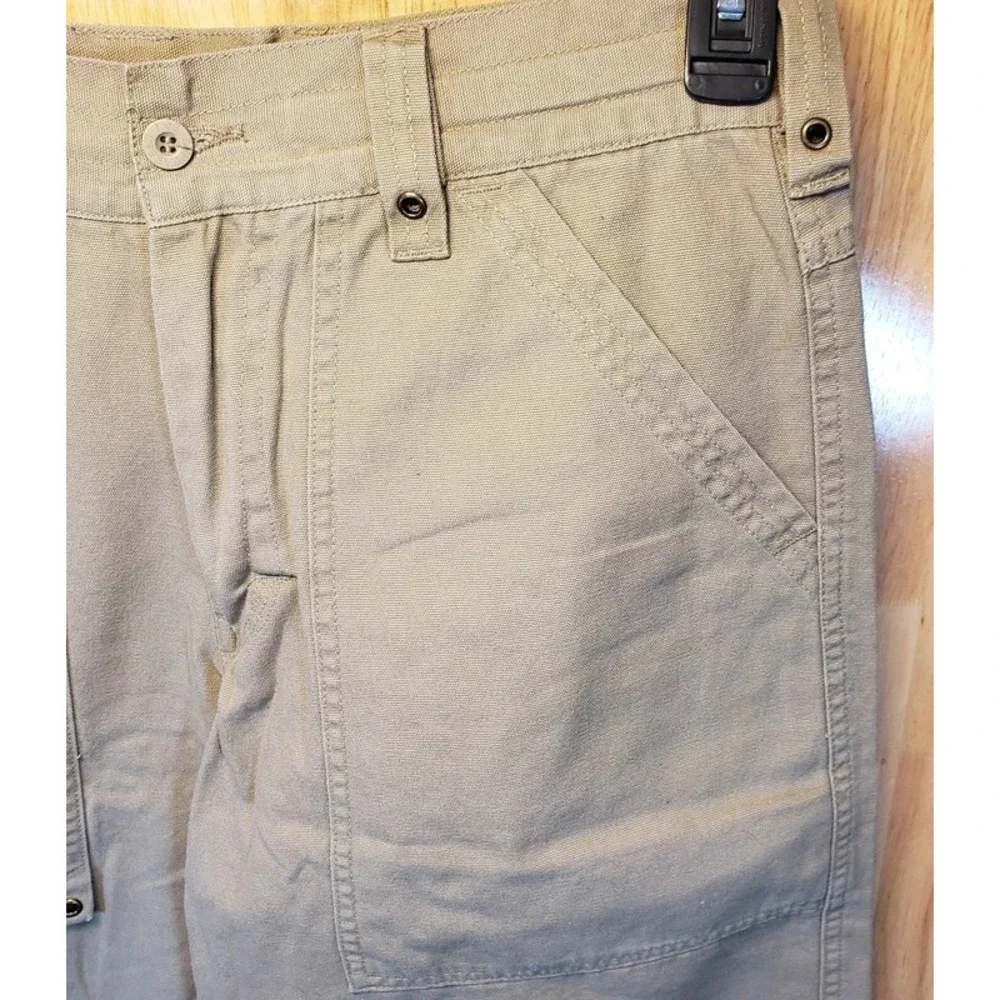 Lee Dungarees Mens Khaki Carpenter Shorts Heavy Cotton Twill Relaxed Fit NWT 29